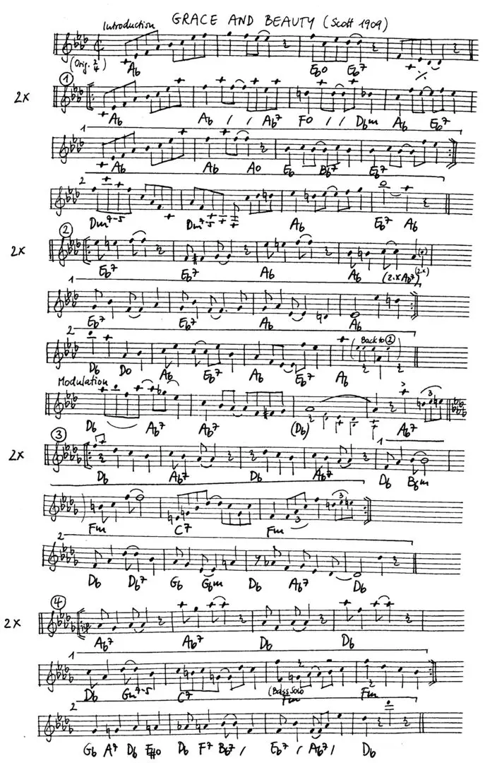 grace and beauty partition gratuite - Offerte par The Jungle Jazz Band